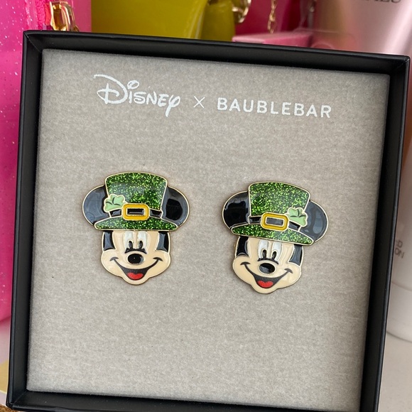 BaubleBar Jewelry - BaubleBar x Disney Mickey St. Patty’s Earrings NIB! 🍀